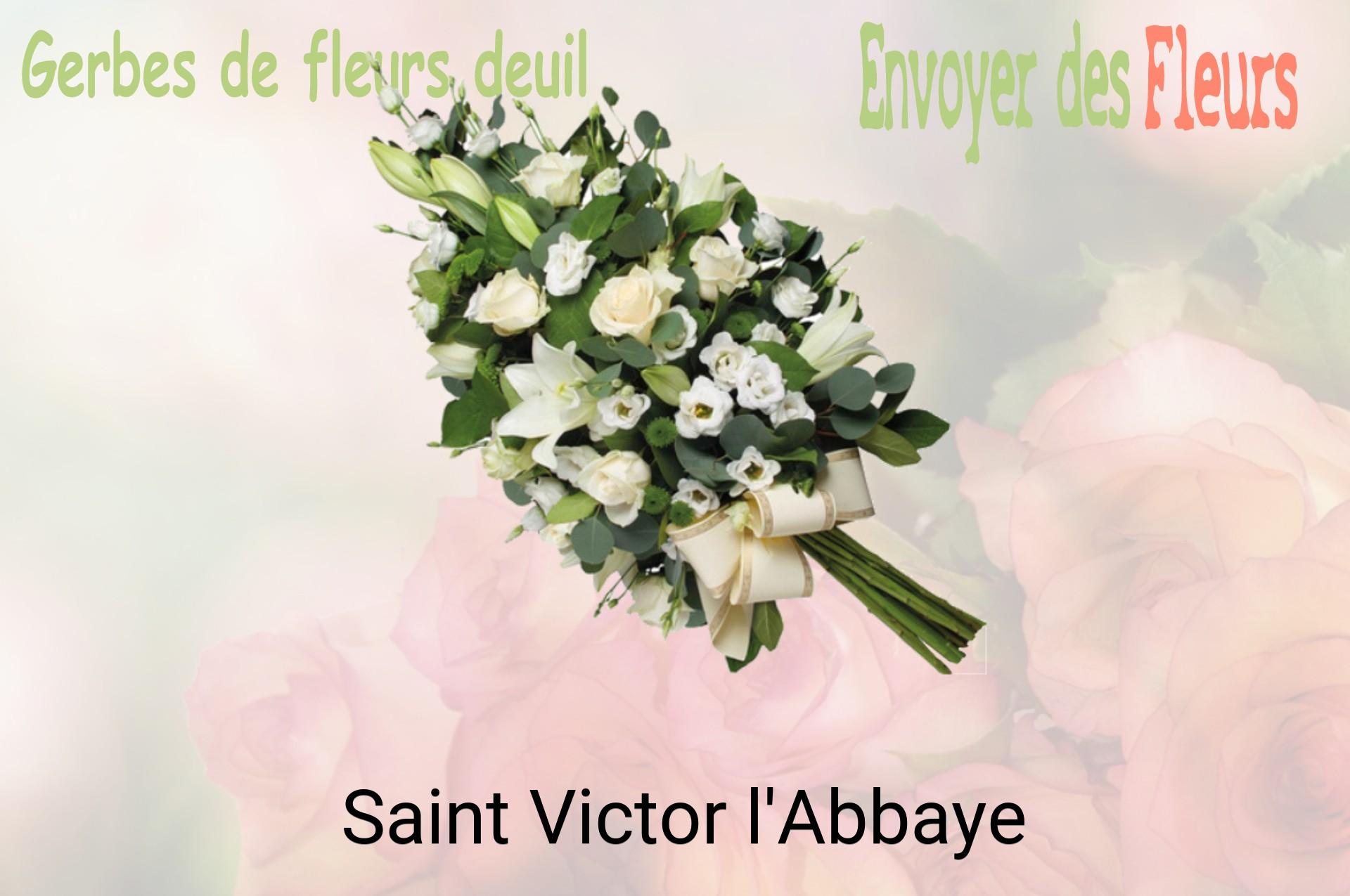 Gerbe de fleurs de deuil livrée à Saint-Victor-l'Abbaye